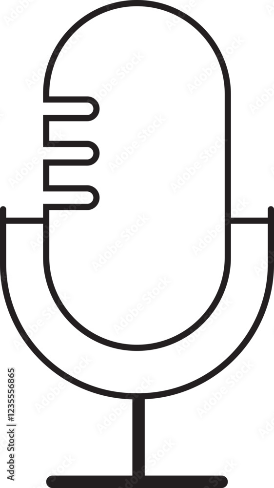 Microphone icon. Microphone logos template for web and mobile app. Media and Web icon in line style. Microphone icon symbolizing broadcast and audio recording on a transparent background. Microphone icon. Microphone logos template for web and mobile app. Media and Web icon in line style. Microphone icon symbolizing broadcast and audio recording on a transparent background.