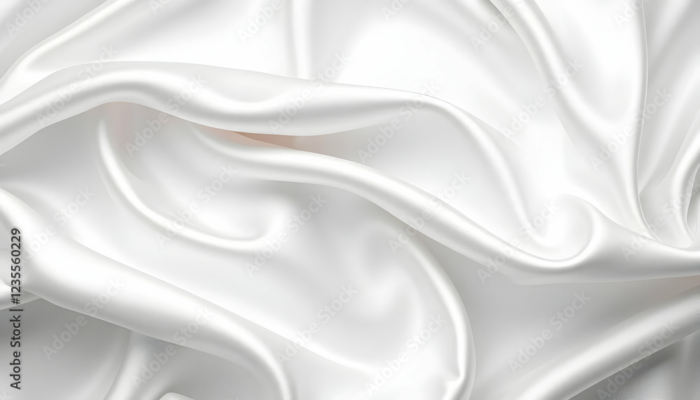 Smooth white satin fabric, flowing curves, soft folds, luxurious texture, silky sheen, elegant drapery, minimalist background, high-contrast lighting, closeup detail, fashion photography style, abstra Smooth white satin fabric, flowing curves, soft folds, luxurious texture, silky sheen, elegant drapery, minimalist background, high-contrast lighting, closeup detail, fashion photography style, abstra