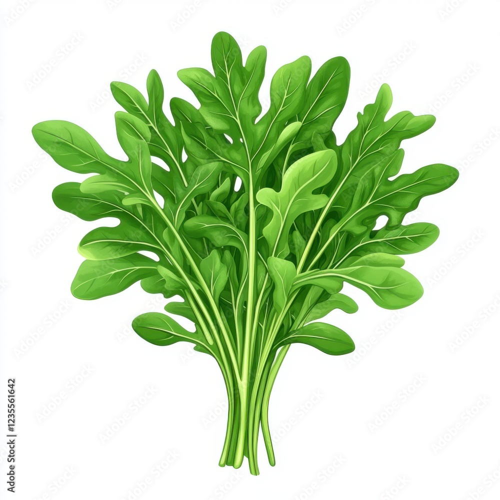 Fresh Green Arugula Leaves Bunch on White Background for Healthy Eating and Cooking Inspiration Fresh Green Arugula Leaves Bunch on White Background for Healthy Eating and Cooking Inspiration