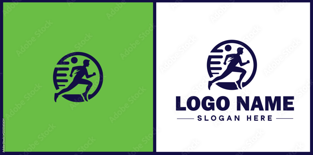 Running Club icon Jogging group Athletics club Running association flat logo sign symbol editable vector Running Club icon Jogging group Athletics club Running association flat logo sign symbol editable vector