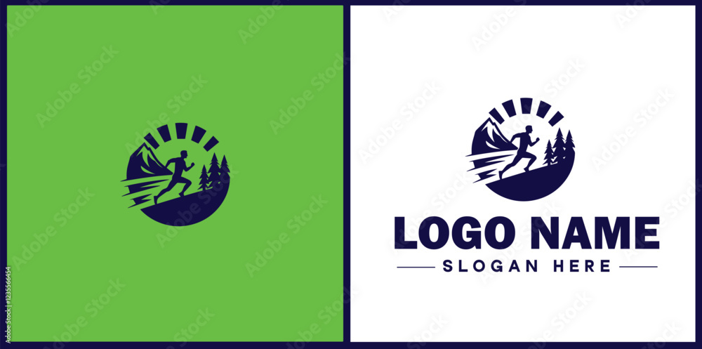 Running Club icon Jogging group Athletics club Running association flat logo sign symbol editable vector Running Club icon Jogging group Athletics club Running association flat logo sign symbol editable vector