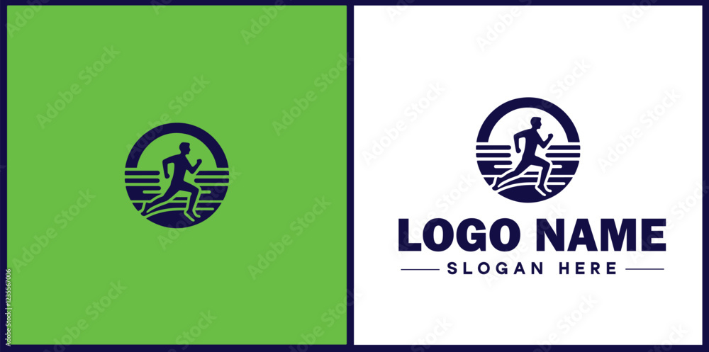 Running Club icon Jogging group Athletics club Running association flat logo sign symbol editable vector Running Club icon Jogging group Athletics club Running association flat logo sign symbol editable vector