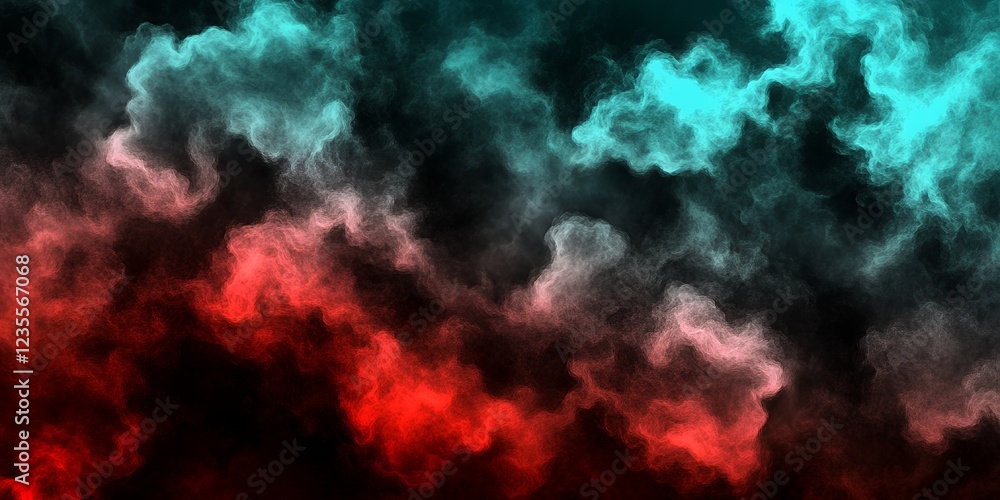 Abstract Red and Teal Smoke Clouds Swirling Vapor Artistic Background Texture Abstract Red and Teal Smoke Clouds Swirling Vapor Artistic Background Texture