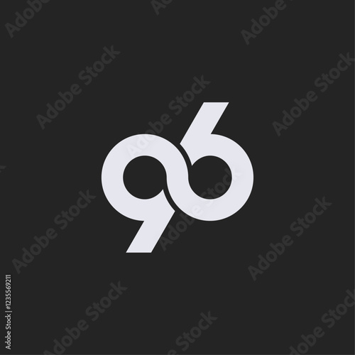 letter 96 geometric logo design vector