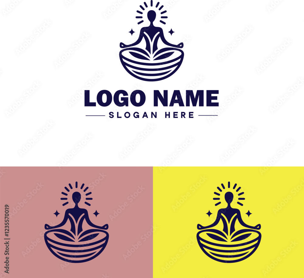 Fototapeta premium Spiritual Healing icon Energy healing Holistic healing Alternative therapy flat logo sign symbol editable vector