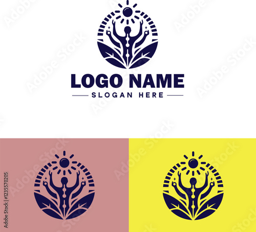 Spiritual Healing icon Energy healing Holistic healing Alternative therapy flat logo sign symbol editable vector