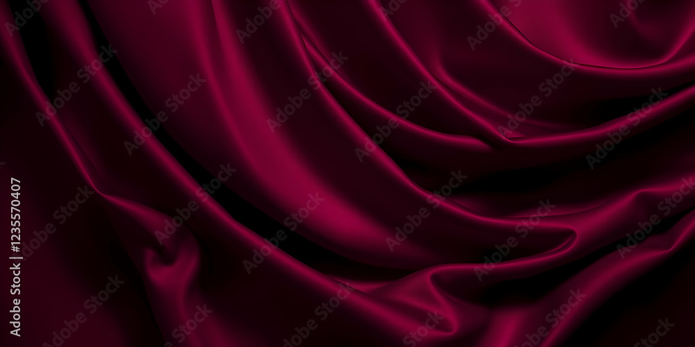 Obraz premium Dark burgundy fabric, luxurious velvet texture, deep folds and creases, dramatic lighting, rich shadows, high contrast, studio photography, abstract background, sensual curves, mysterious ambiance, cl