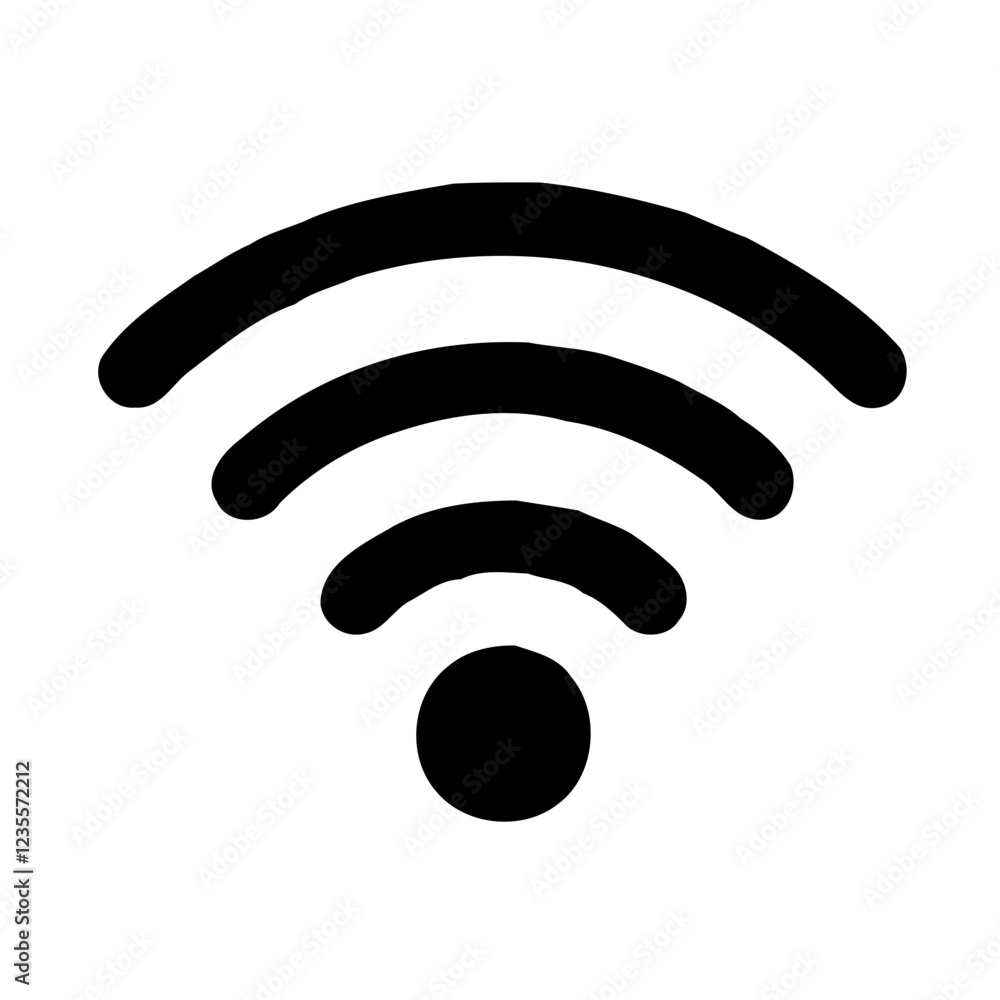 Simple WiFi Symbol Isolated Black Icon Design Simple WiFi Symbol Isolated Black Icon Design
