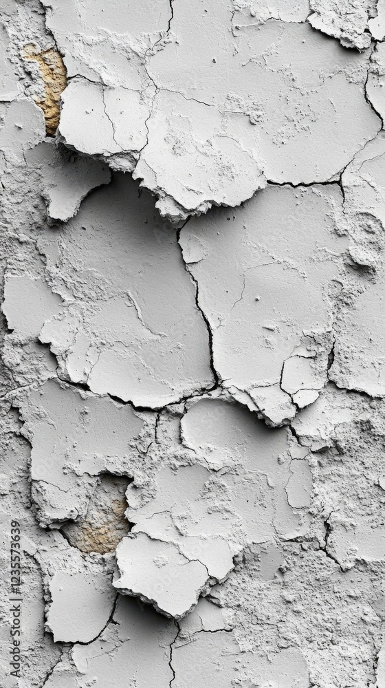 Obraz premium Close Up of Peeling Gray and White Wall Texture