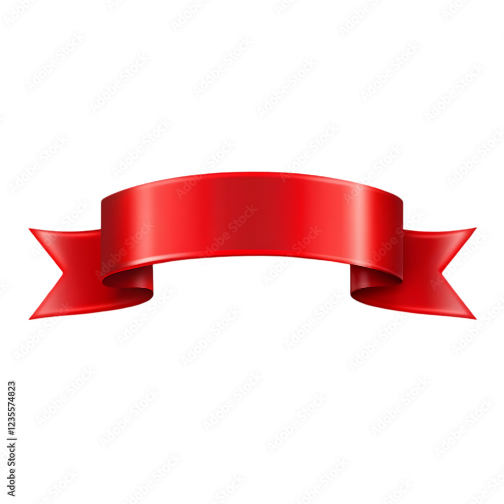 A realistic red ribbon banner A realistic red ribbon banner