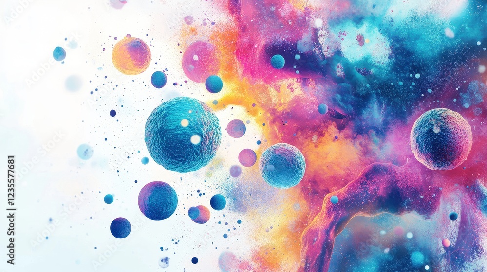 Infection flat design top view immune system theme water color vivid. Infection flat design top view immune system theme water color vivid.
