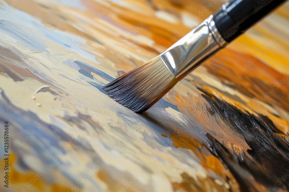 Fototapeta premium Artist's Brush Painting Abstract Artwork