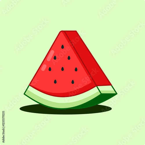 Watermelon vector illustration cartoon design style, flat design