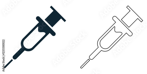 syringe icon vector, medical injections, vaccines, and healthcare treatments, hospitals, clinics, doctors, nurses, pharmacies, and immunization campaigns pictogram symbol ui and ux design