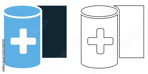 bandage roll icon vector, wound care, first aid, and medical treatment, hospitals, clinics, pharmacies, and emergency services pictogram symbol ui and ux design, glyphs and stroke line