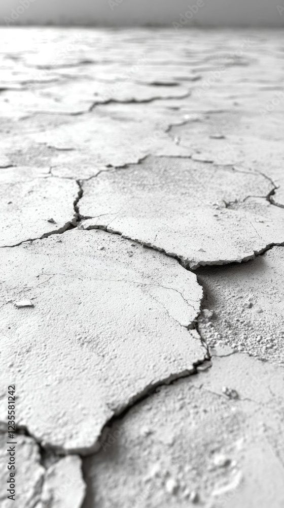 Fototapeta premium Cracked Earth Texture in Black and White