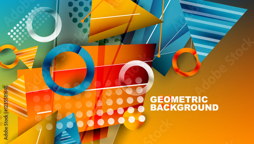 Abstract background geometric design with colorful gradients