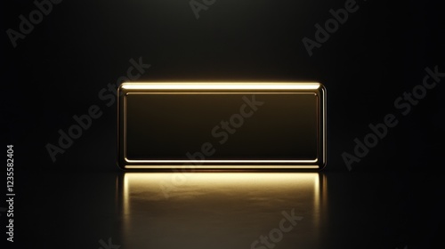 Wallpaper Mural Gold rectangle, glowing, dark background, reflective surface, advertisement Torontodigital.ca