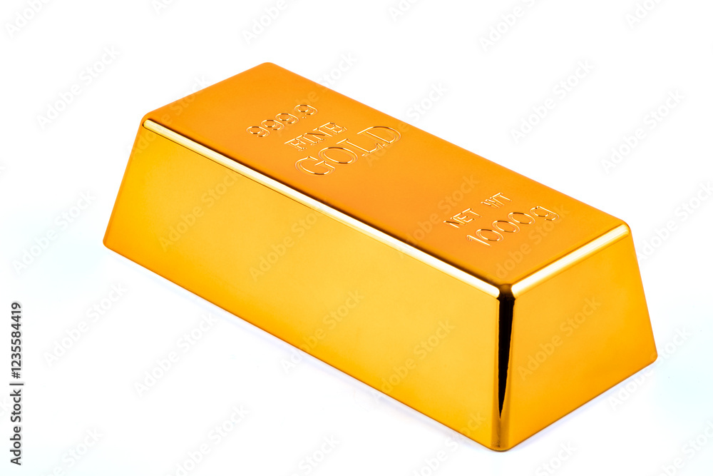 A gold bar indicating the purity of 999.9 A gold bar indicating the purity of 999.9