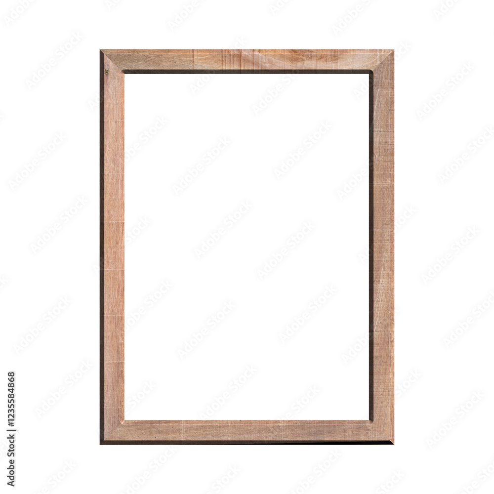 wooden frame with isolated white background. front view of classic wooden frame. for A4 image or text. wooden frame with isolated white background. front view of classic wooden frame. for A4 image or text.