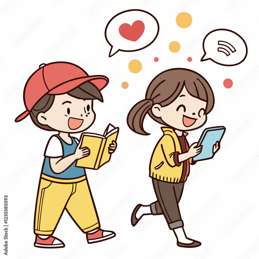 Joyful Children Engaging with Books and Technology Joyful Children Engaging with Books and Technology