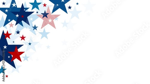Abstract USA background design on white background with copy space video 4k