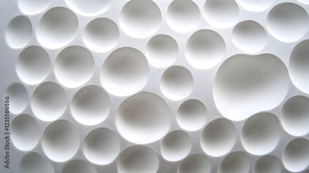 Abstract White Circles on Light Background with Soft Shadows Abstract White Circles on Light Background with Soft Shadows
