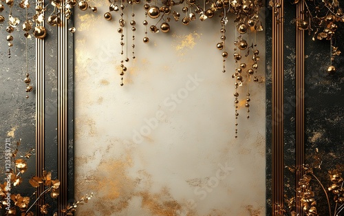Luxurious Gold Accented Wall Decor with Elegant Details