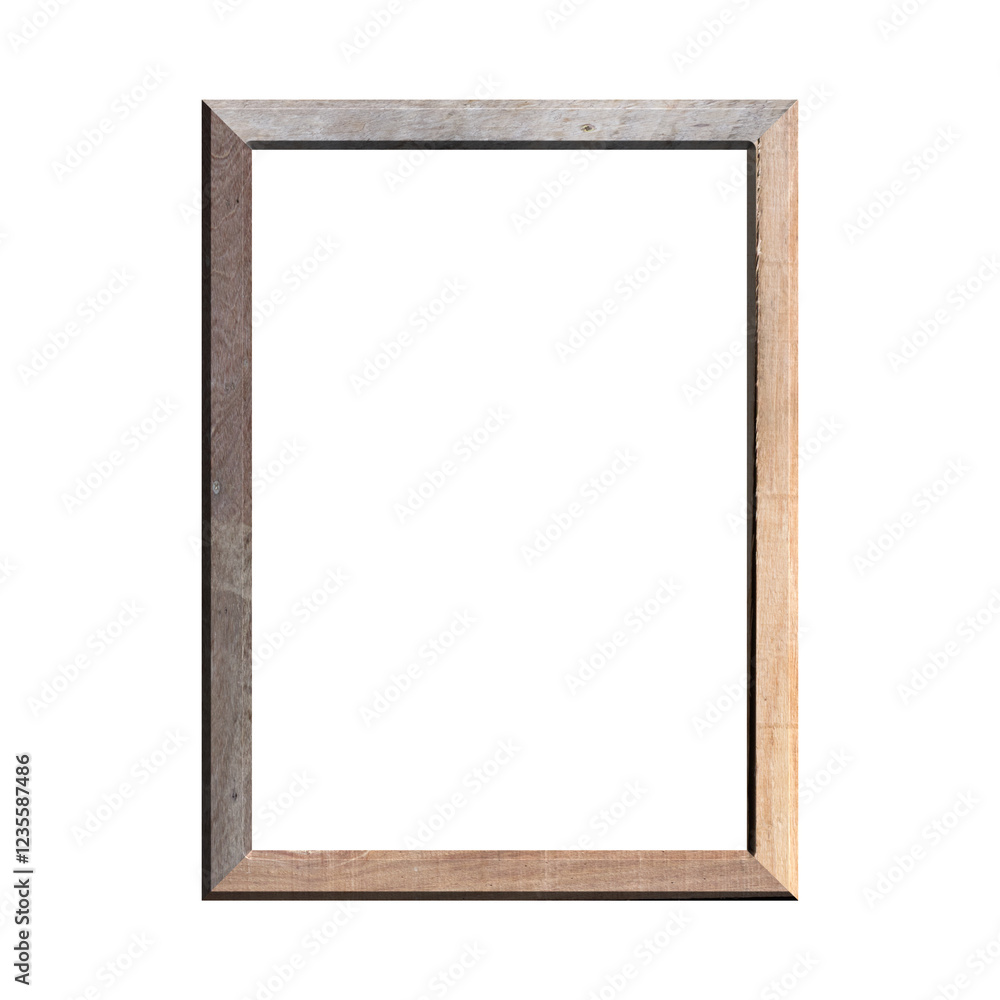 wooden frame with isolated white background. front view of classic wooden frame. for A4 image or text. wooden frame with isolated white background. front view of classic wooden frame. for A4 image or text.