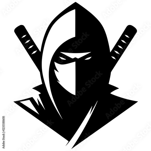 Silhouette portrait of ninja assassin