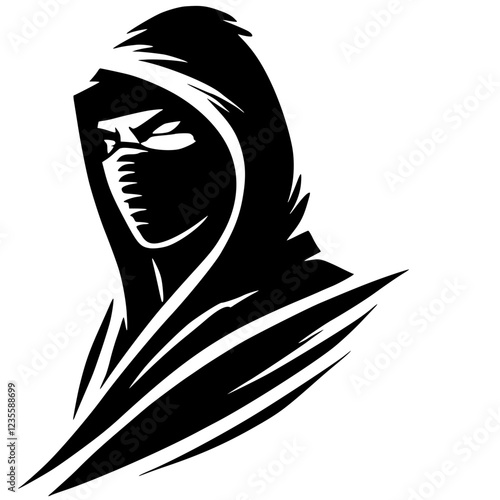 Silhouette portrait of ninja assassin