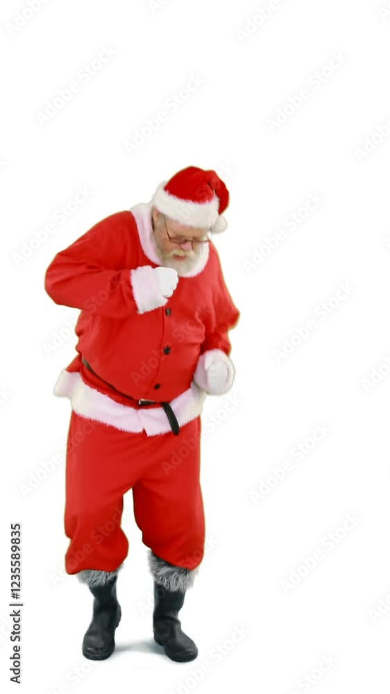 Santa claus dancing against white background Santa claus dancing against white background