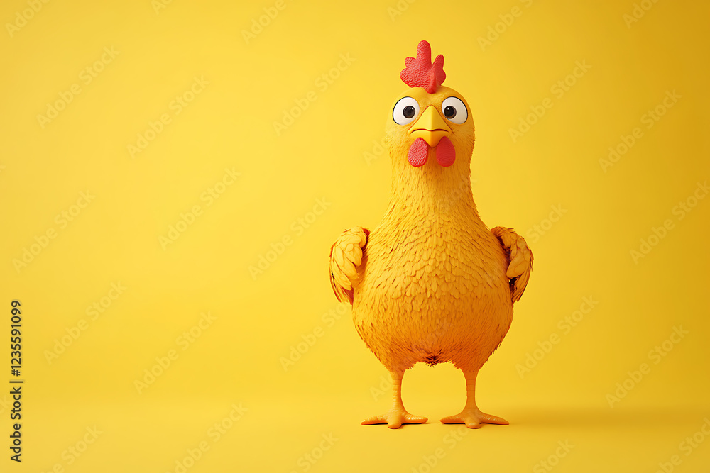 chicken on a yellow background, chicken on a blank yellow background, a chicken, chicken, cute chicken, yellow background, Copy Space For Add Text 3D Rendering, 3D, Vector, AI Generative chicken on a yellow background, chicken on a blank yellow background, a chicken, chicken, cute chicken, yellow background, Copy Space For Add Text 3D Rendering, 3D, Vector, AI Generative