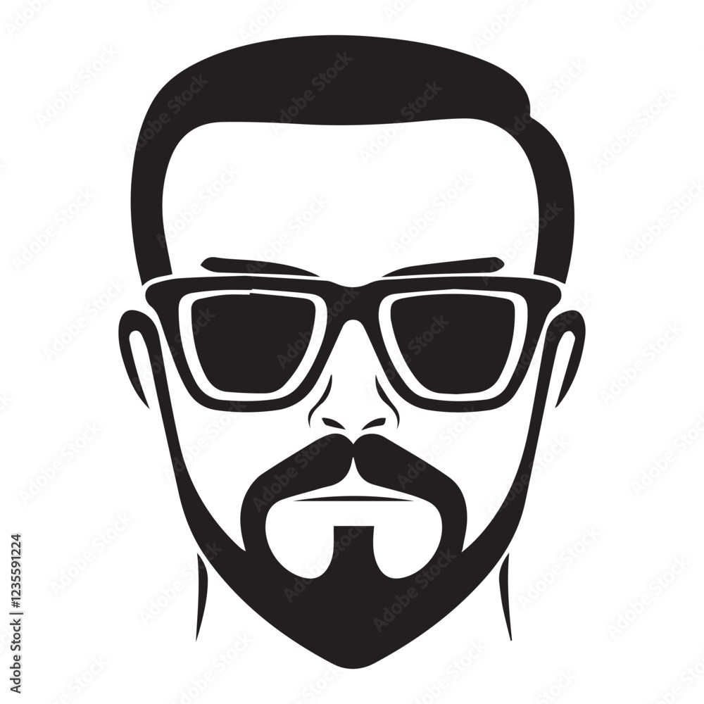 Illustration of silhouette of a isolated man's face Illustration of silhouette of a isolated man's face