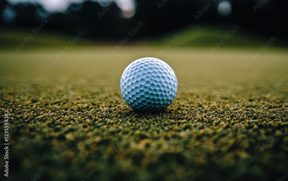 Ready for the Putt: A lone golf ball rests on the perfectly manicured green, awaiting its next shot. Ready for the Putt: A lone golf ball rests on the perfectly manicured green, awaiting its next shot.