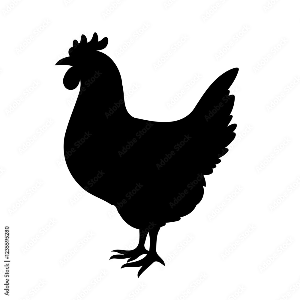 Chicken silhouette simple design farm animal symbol Chicken silhouette simple design farm animal symbol