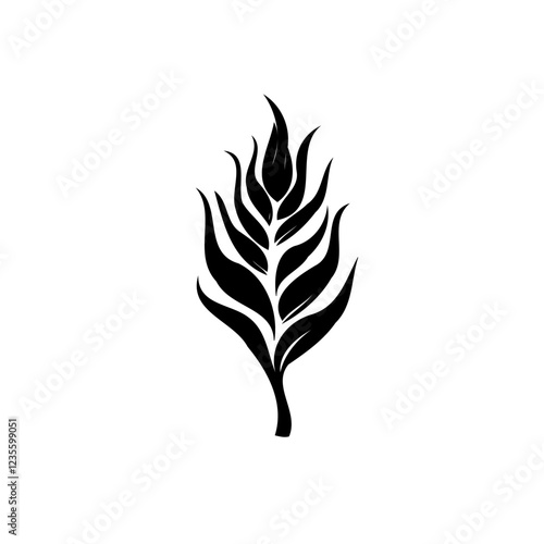 Monochrome Minimalist Mountain Peak Isolated Design
