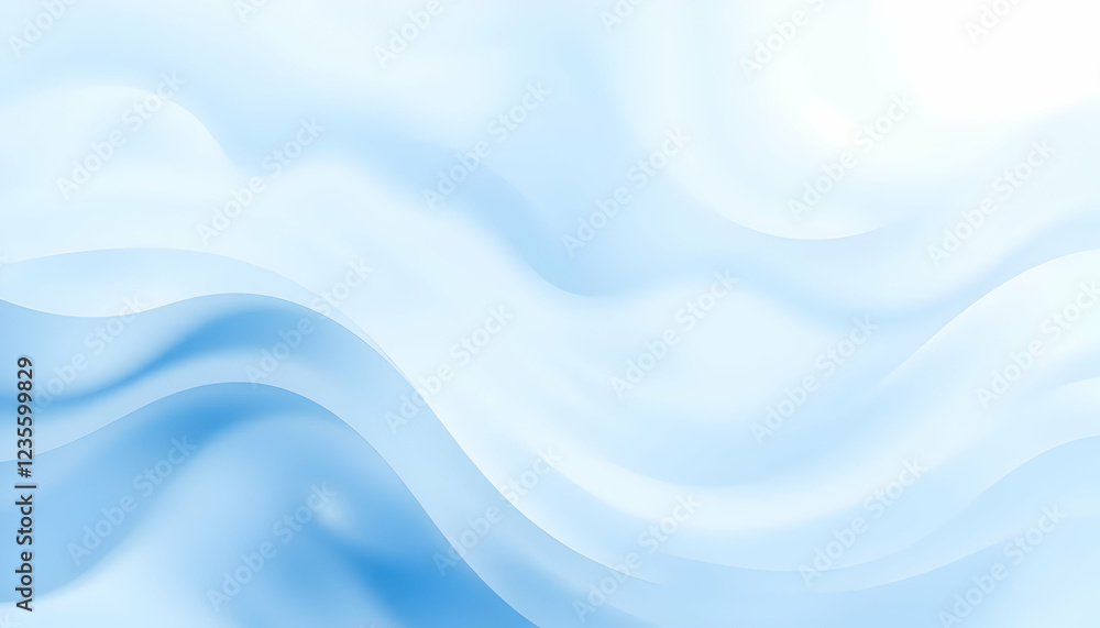 Abstract waves, smooth curves, blue gradient, soft lighting, ethereal atmosphere, flowing forms, digital art, minimalist design, tranquil mood, pastel background, gentle transitions, fluid motion, ser Abstract waves, smooth curves, blue gradient, soft lighting, ethereal atmosphere, flowing forms, digital art, minimalist design, tranquil mood, pastel background, gentle transitions, fluid motion, ser