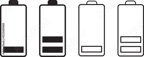 Battery signal and Wi-Fi icon symbol black and white icons pack. Mobile phone signal, wi-fi, battery icon, Icon for design
