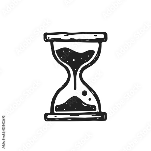 Hand Drawn Hourglass Symbolizes Time Passing Slowly