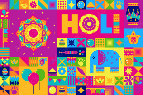 Holi Festival Mandala Artwork vector