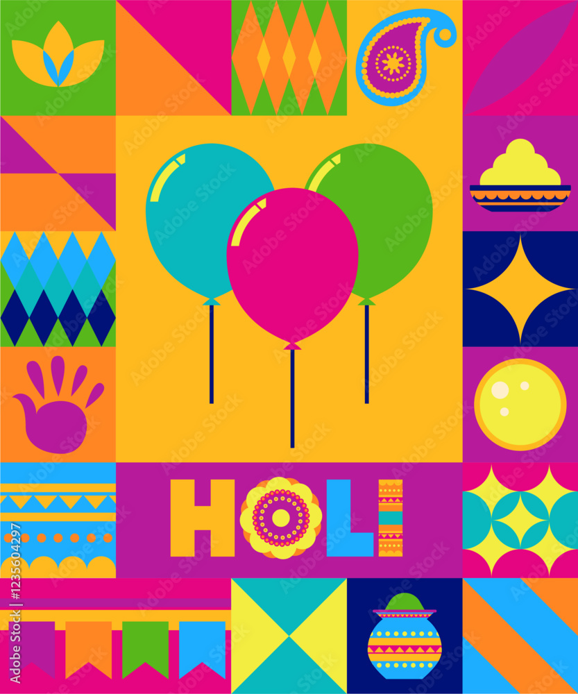 Holi Balloons Festive Illustration vector Holi Balloons Festive Illustration vector