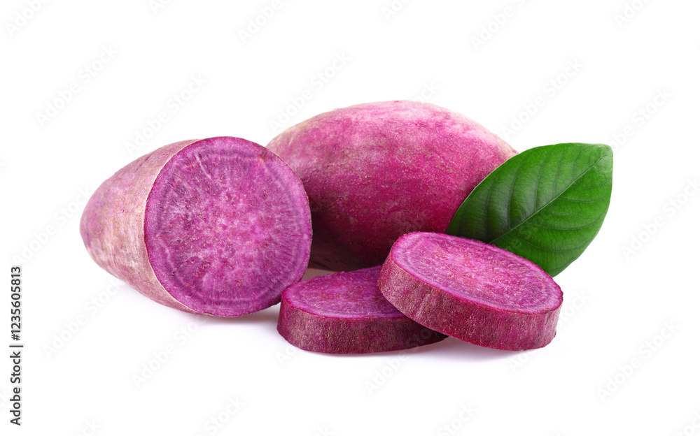 purple sweet potato isolated on white background purple sweet potato isolated on white background