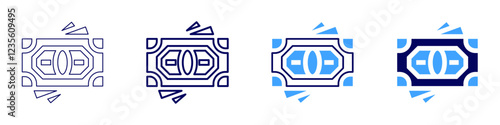 Money calculators icon in 4 different styles. Thin Line, Line, Bold, and Bold Line. Duotone style. Editable stroke