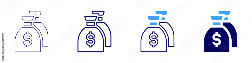 Money debt icon in 4 different styles. Thin Line, Line, Bold, and Bold Line. Duotone style. Editable stroke Money debt icon in 4 different styles. Thin Line, Line, Bold, and Bold Line. Duotone style. Editable stroke