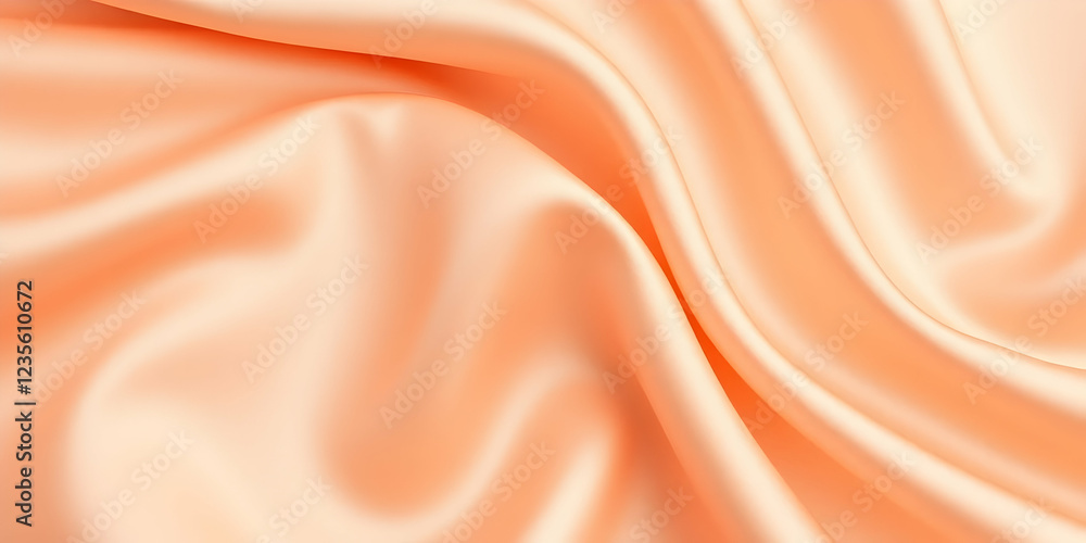 Silky peach fabric, smooth satin texture, flowing curves, soft folds, shimmering surface, elegant drapery, pastel orange hue, luxurious material, abstract background, gentle waves, glossy sheen, high- Silky peach fabric, smooth satin texture, flowing curves, soft folds, shimmering surface, elegant drapery, pastel orange hue, luxurious material, abstract background, gentle waves, glossy sheen, high-