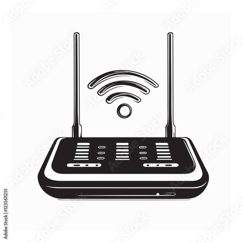 Wireless router image vector. Wi-Fi symbol Stock Vector Image and Art 