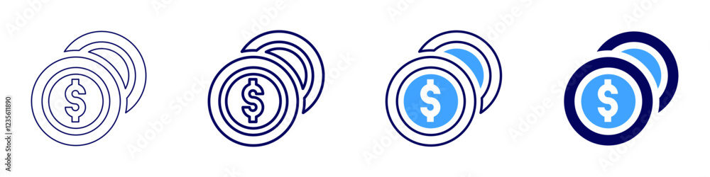 Money income icon in 4 different styles. Thin Line, Line, Bold, and Bold Line. Duotone style. Editable stroke Money income icon in 4 different styles. Thin Line, Line, Bold, and Bold Line. Duotone style. Editable stroke