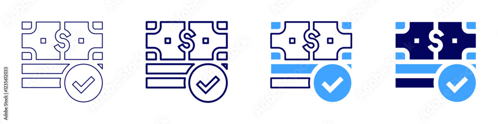 Money issues icon in 4 different styles. Thin Line, Line, Bold, and Bold Line. Duotone style. Editable stroke
