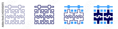 Money laundering icon in 4 different styles. Thin Line, Line, Bold, and Bold Line. Duotone style. Editable stroke